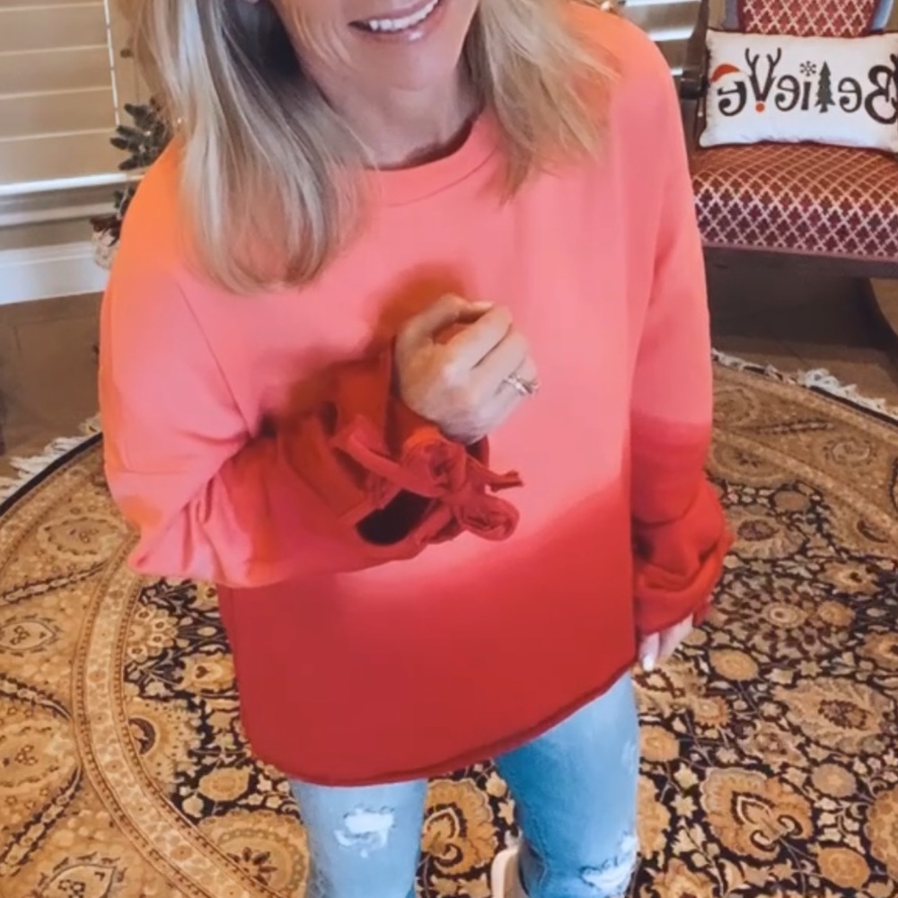 Red & Pink Bow Tie Sweatshirt - Picture 2 of 2